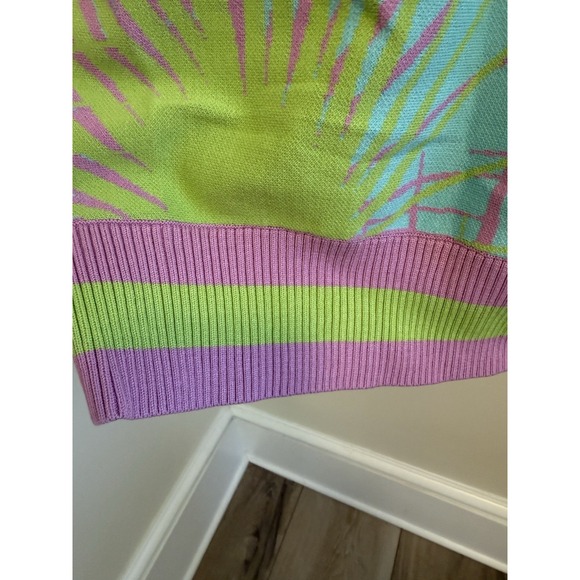 Emily McCarthy Palm Springs Sweater XL NWT Palm Print Resort Coastal Boho - Picture 8 of 8
